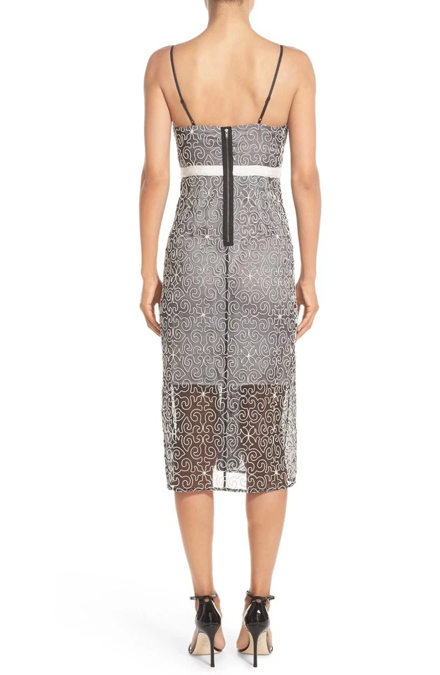Tracy Reese Soie Brodé Slip Robe (Taille 4) - Photo 2/4