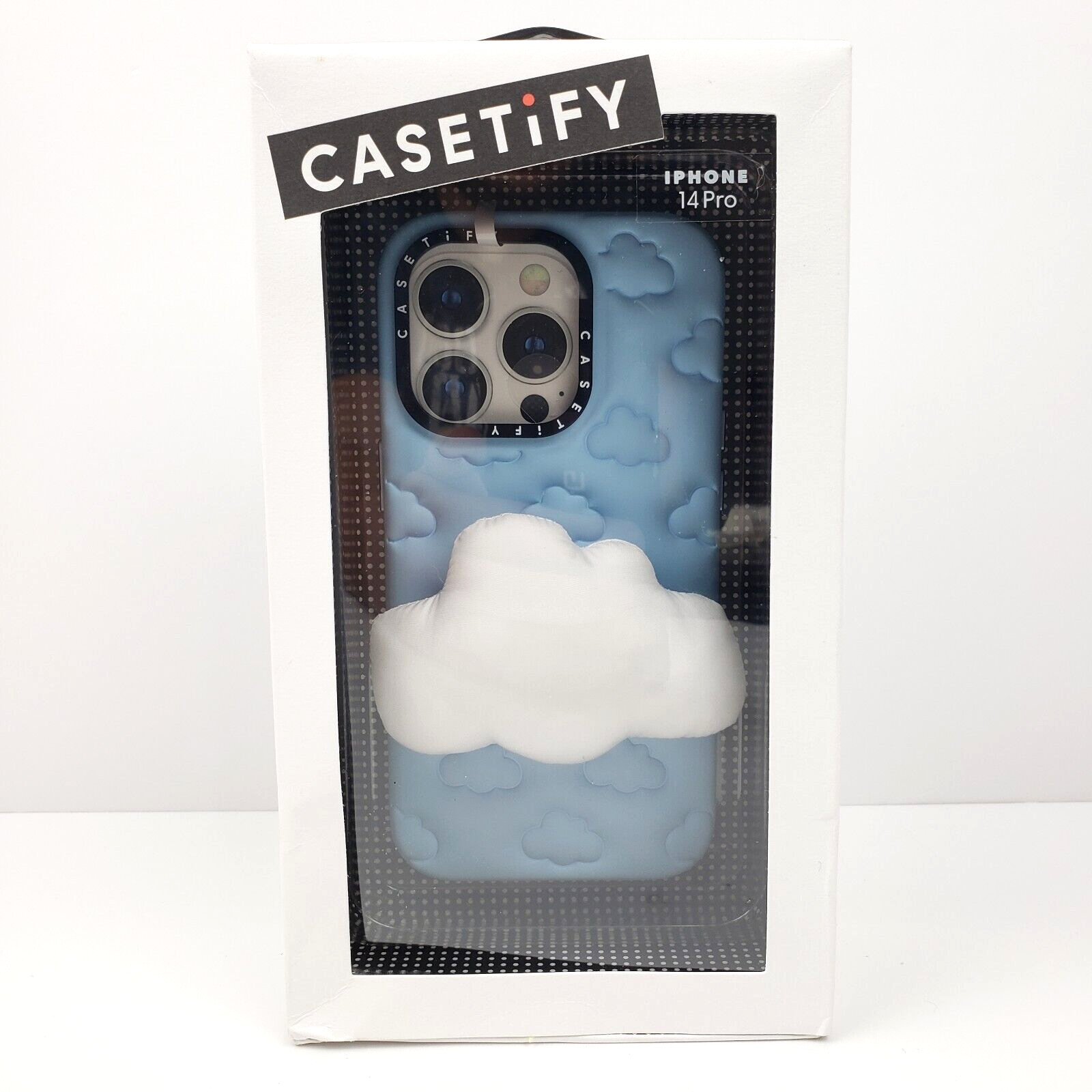 CASETiFY iPhone 14 Pro Grippy Case in Marshmallow Cloud Blue with Plush Grip-image