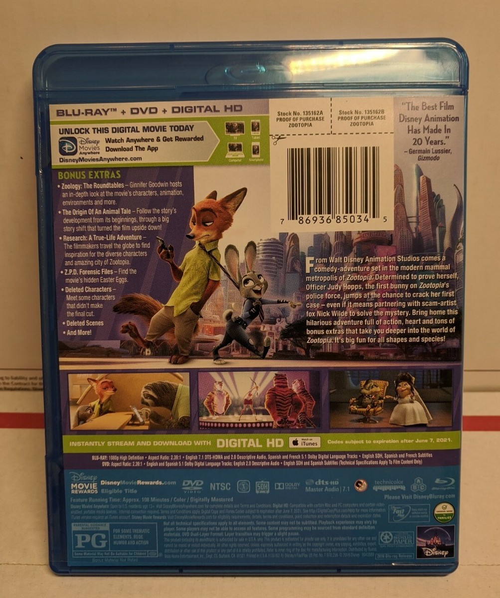 ディズニー　DVD Blu-ray 海外版 Disney Zootopia 4K UHD 4K ULTRA HD+Blu-ray Anime Kids Family