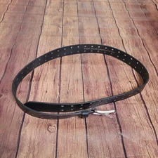 The Belt Shoppe Belt Mens 42 Black Full Grain Buffalo Leather 1.5" Double Prong
