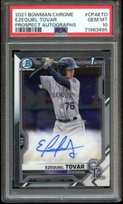 EZEQUIEL TOVAR 2021 BOWMAN CHROME BASE AUTO PSA 10 kdt
