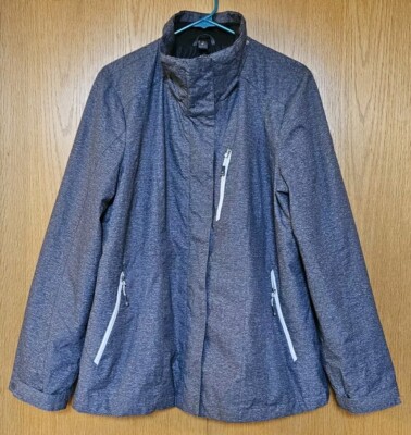 ZeroXposur Jacket Womens L Grey Iron Stat Polyester Full Zip Mock Neck Pockets