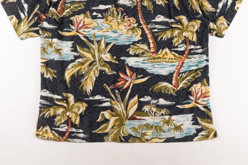 Quiksilver Hawaiian Shirt Mens MEDIUM Blue Short Sleeve Silver Edition USA Made - Picture 11 of 12