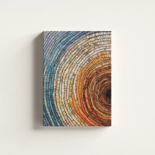 Painting Tree Ring Art Abstract Vivid Unframed Canvas Print Australian Wall Art - Picture 3 of 4