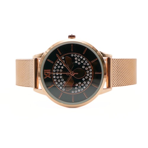 NY LONDON Ross Gold Bee women Fashion Metal Mesh Strap Date Analog Quartz Watch - Picture 10 of 11