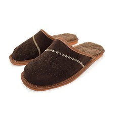 100% Genuine Leather Suede Men's Slippers Top Quality 6, 7, 8, 9, 10, 11, 12 MZ1