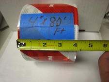 3M BRZ983L WHITE / RED DIAGONAL STRIPE Reflective  Conspicuity Tape 4"x80 Ft