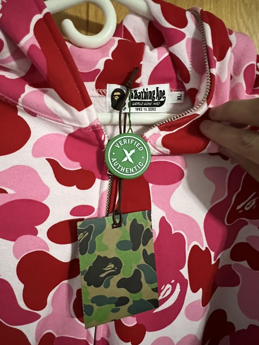 A BATHING APE BAPE Big ABC Camo Zip Up Hoodie Pink Mens size A BATHING APE BAPE Big ABC Camo Zip Up Hoodie Pink Mens size