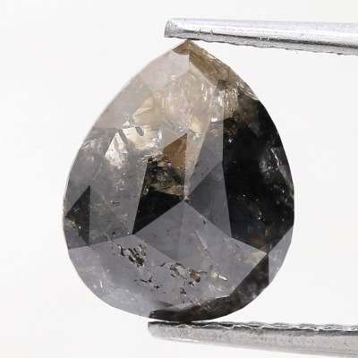 Surat*Diamond*City 2.89TCW SCHWARZ DIAMANT PEAR ROSECUT FANCY 1x Natürlicher