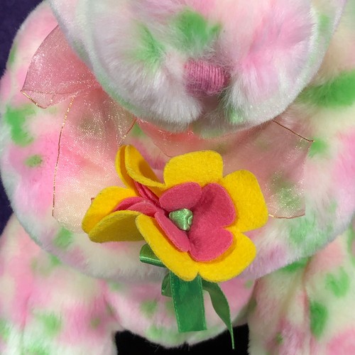 Ty Beanie Babies Bear 2003 Spring Bloom 12" Plush Ribbon Pink Bow Stuffed Animal - Picture 5 of 10