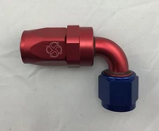 W58R -8AN 90° Degree Hose End / reusable / Swivel 8 AN Fitting -8 Red & Blue