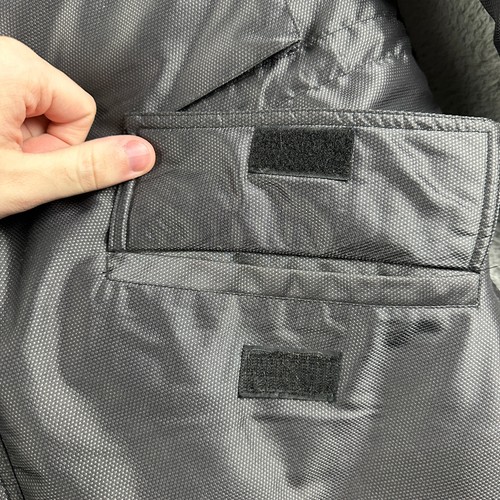 First Down Jacket Mens Large Black Gray Coat Ski Winter Down Feathers Blend - Picture 6 of 15