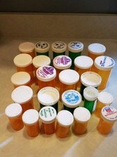 Lot of 25 Empty Used RX Pill Bottles - Various Sizes