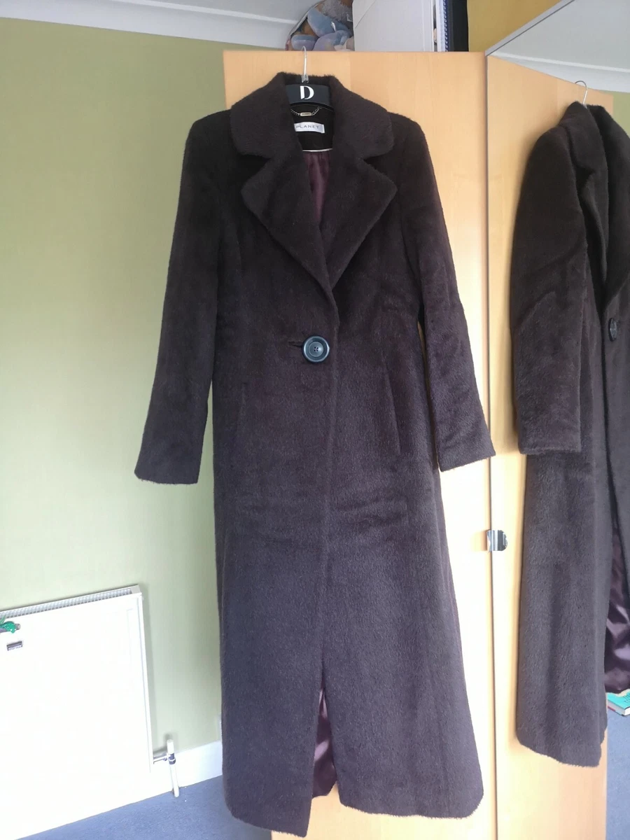 Planet Womens Brown Trench Duster Style Coat Alpaca Hair And Wool Blend  Vintage | eBay