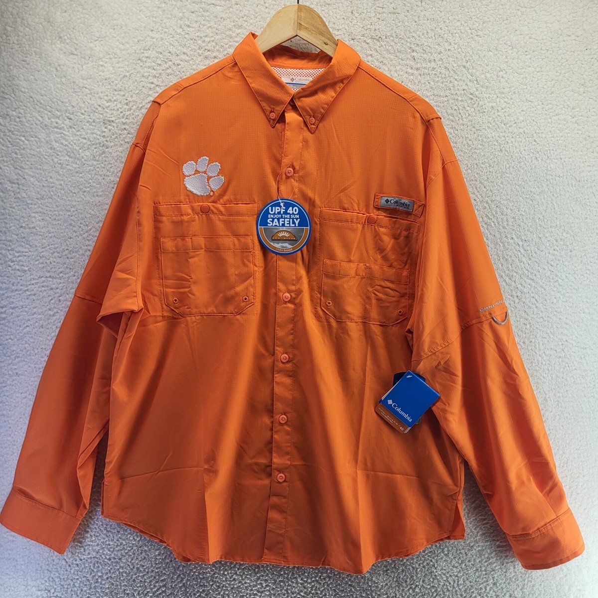 Chemise Columbia PFG Homme Clemson Tigers Orange - Taille L