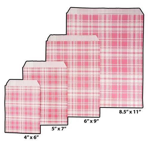 Karo-rosa Papier Geschenktüten - Einkaufs-/Verkaufs-/Tragetaschen - Bild 8 von 10