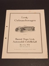 Lentz Gebrauchswagen Berlin Prospekt mit Fotos Auto Oldtimer 1920er 1930er RAR