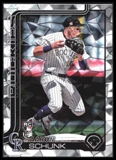 2025 Topps Aaron Schunk # 196 Silver Crackle Foilboard Colorado Rockies 8D