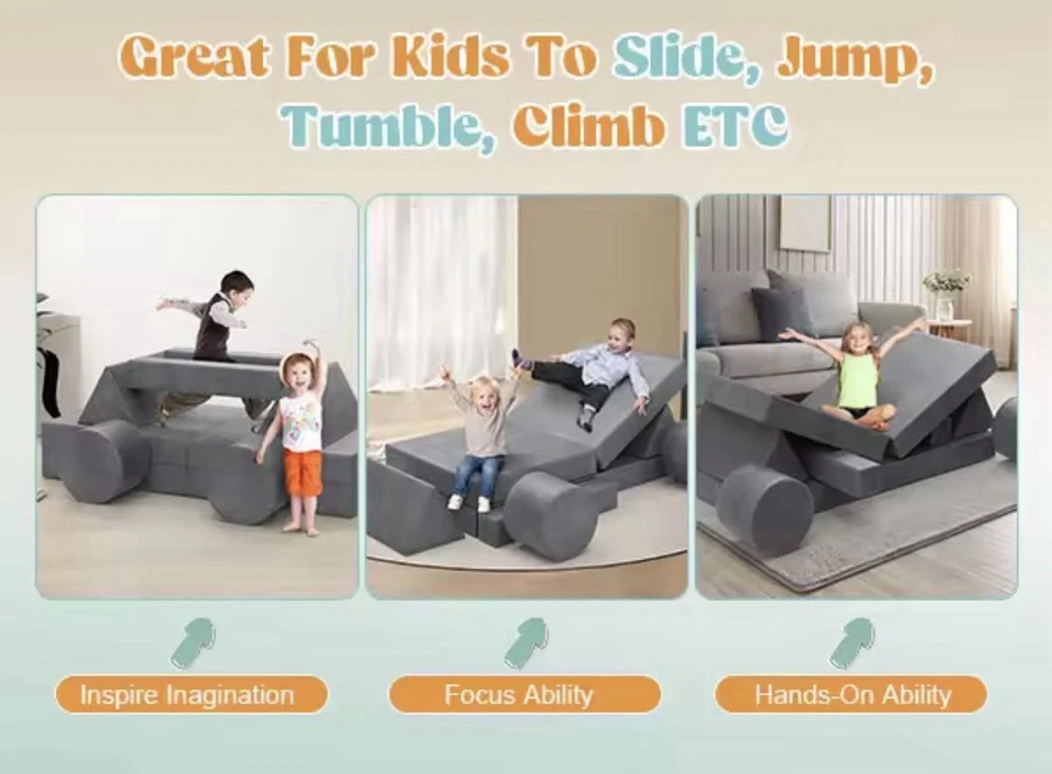 13Pcs Modular Kids Play Couch 25D Sponge Foam - Image 4 of 4