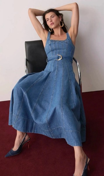 AJE “Rainer” Denim 🩵🔵🦋 Midi Dress -  size 10 * As NEW