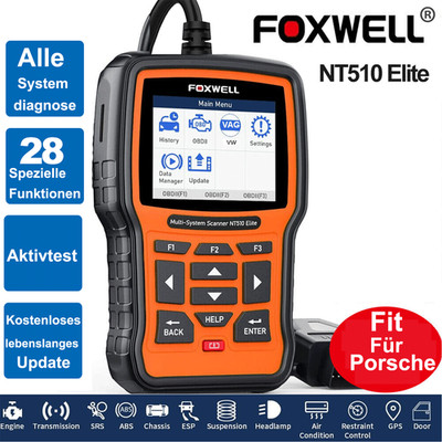 FOXWELL NT510 Fit Für Porsche Auto Diagnosegerät OBD2 Scanner Auslesegerät KFZ