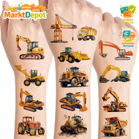 TemporäRe Tattoos Baufahrzeug 10 BläTter Hautfreundlich FüR Kinder Geburtstag
