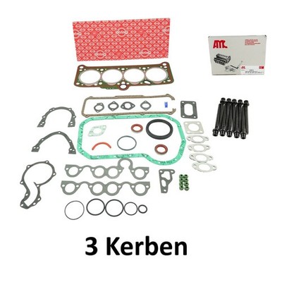 Motordichtsatz 3 Kerben+Schrauben für VW T3 1.7D KY 033198012A 068198012L 891.39