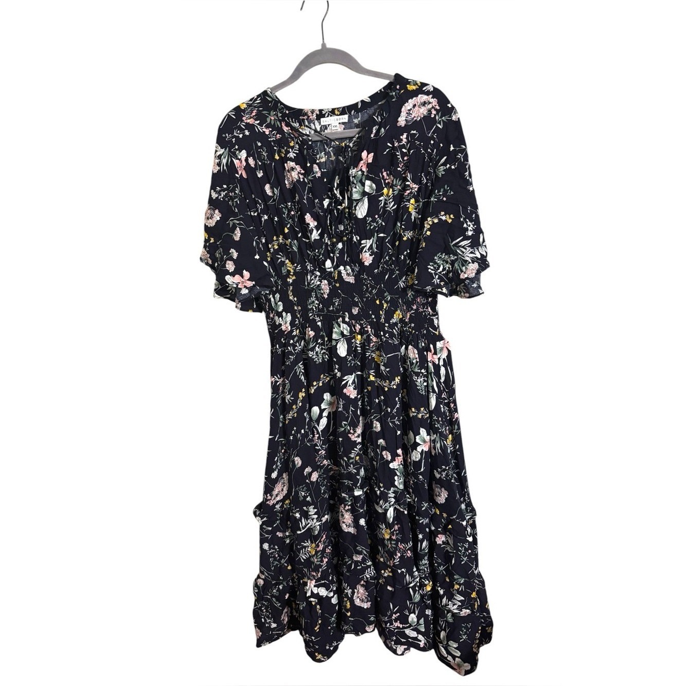 Baltic Born Spell Boho Floral Navy Blue Midi Dress XXL