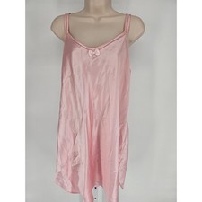 Vintage 1990s Secret Treasures Womens Sz L Light Pink Satin Nightgown