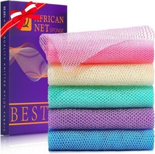 UJFQBH 5 Pieces African Bath Sponge African Net Long Net Bath Sponge Exfoliating
