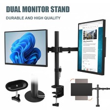 Dual LCD Computer PC Monitor Arm Mount For Desk Stand 13-30 Screen Riser Bracket