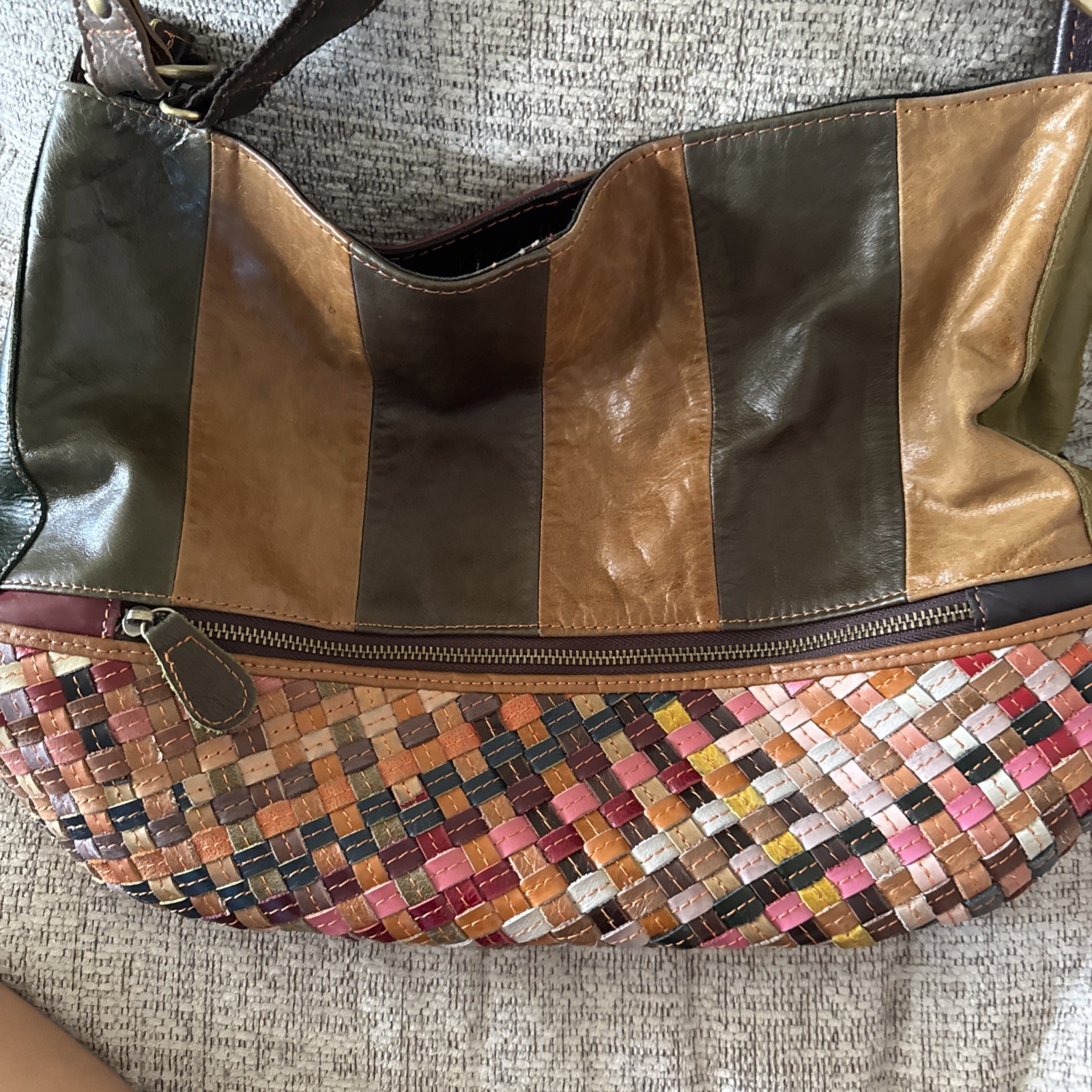 Ameri Leather Large Shoulder Bag/crossbody. Woven… - image 4