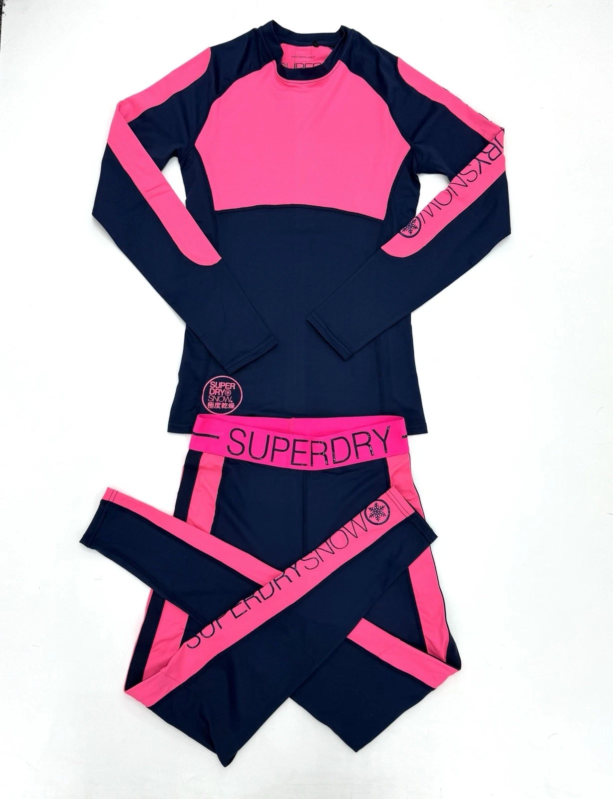 Superdry women's carbon base layer top And Bottom size uk 12