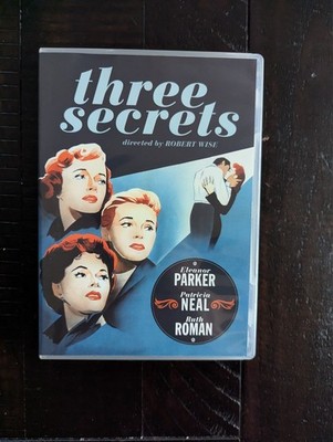 Three Secrets DVD Out of Print RARE Patricia Neal / Eleanor Parker Classic OOP