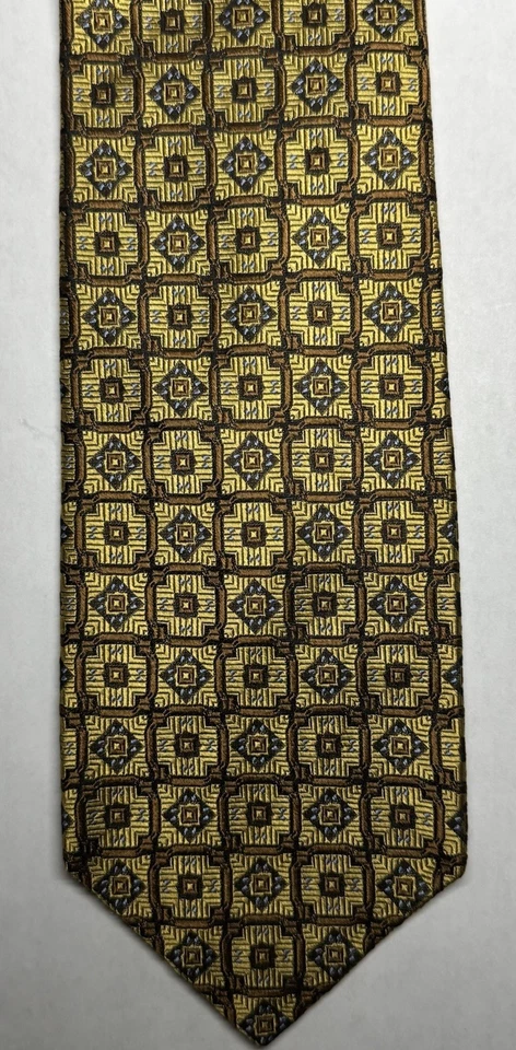 Robert Talbott, Best of Class, 100% Silk, Gold with Geometric Shape Business Tie - Image 2 of 3