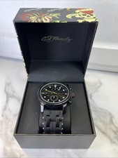 Ed Hardy Men's Black Silicone Strap Band Watch