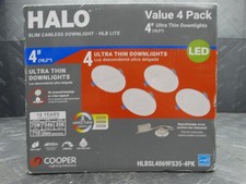 HALO HLBSL 4 in. Can Less Integrated LED, 600 Lumens, 5CCT, White 4-Pack