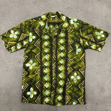 Vintage 1950s Hookano Brand Hawaiian Shirt Sz Medium Camp Collar 60s 40s