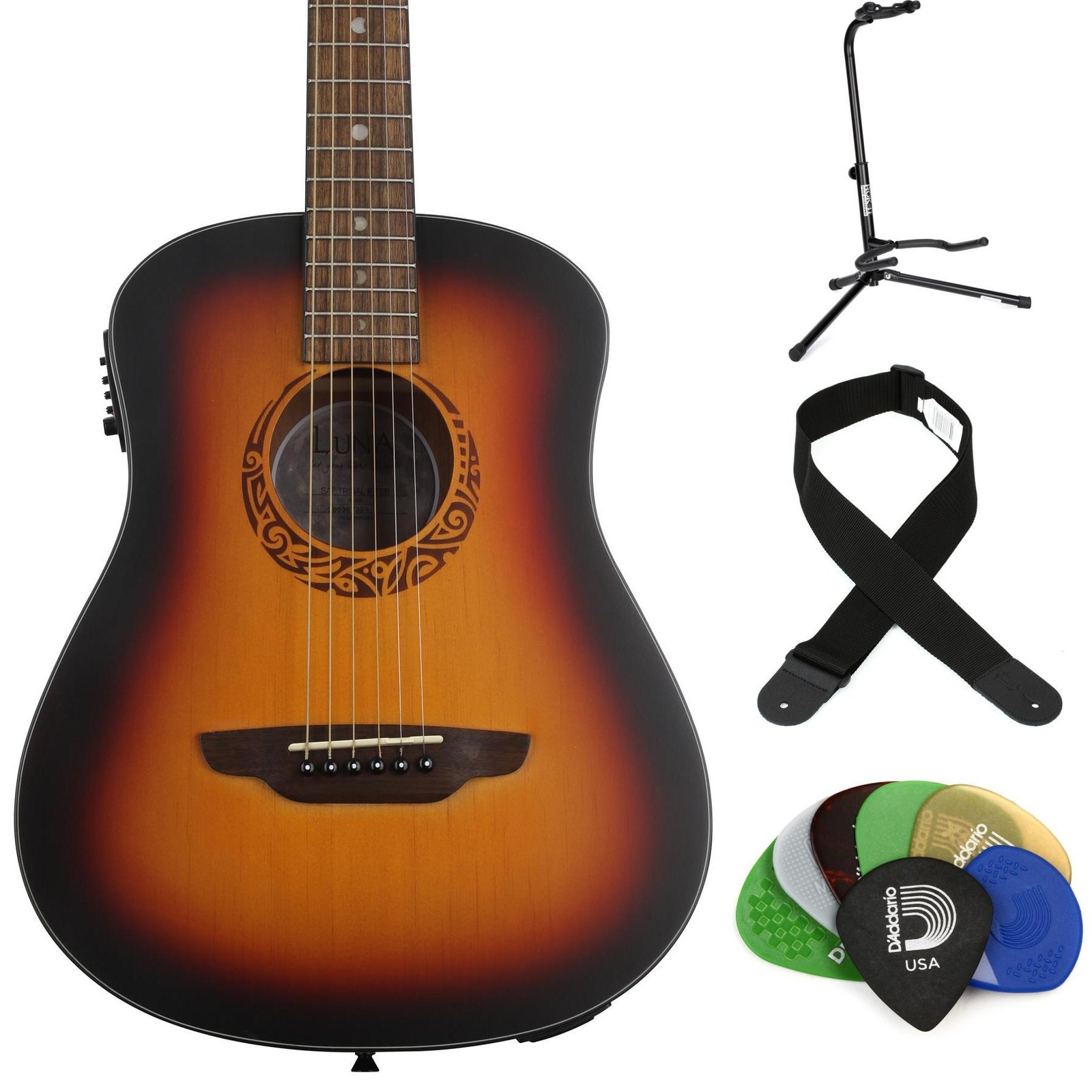 Набор предметов первой необходимости для акустической и электрической гитар Luna Safari Tribal Travel - Табак 50290₽