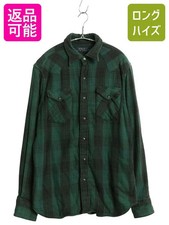 Polo Ralph Lauren Check Flannel Western Shirt M / 2 Layer With Liner Men Vintage