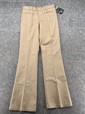Dickies Girls Stretch Pocket Pants Size 3RG Khaki With Flared Legs NEW