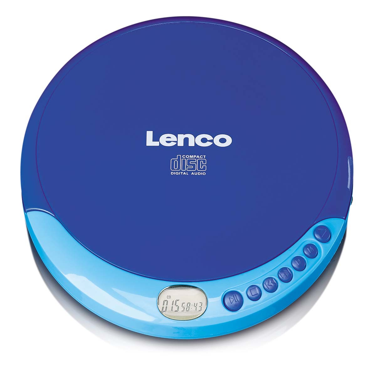 Lecteur CD portable Lenco antichoc bleu avec batterie pour écouter en voyage