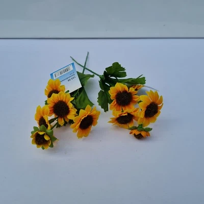 2x Sonnenblume gelb ca. 21cm, Sonnenblumenpick Deko, unbenutzt 123-56 - Bild 1 von 2