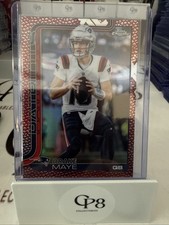 2025 Topps Chrome Football Drake Maye Patriots Leather Pigskin Parallel
