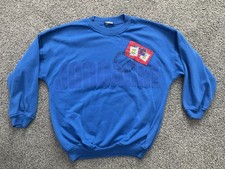 Jordache Sweatshirt Vintage Women XL Blue Logo Pullover Casual Retro 90s