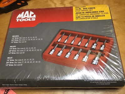 Mac Tools SMLT13PT Mid-Length Torx Socket Set T8 Thru T60