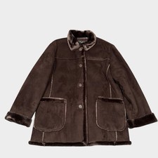 Abrigo parka Madison Weekend para mujer grande marrón imitación gamuza tareas elegantes