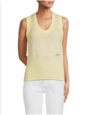 ASOS  Design Yellow Sleeveless Stretch Knitted Rib Vest Top Women Small