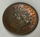 1886 1C Indian Cent Type 1 EF Details Unmarred Surface Red Toning Some Patchy