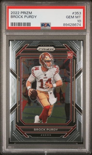 2022 Panini Prizm Brock Purdy Rookie Card RC 353 PSA 10 49ers Free S&H! Football view 1